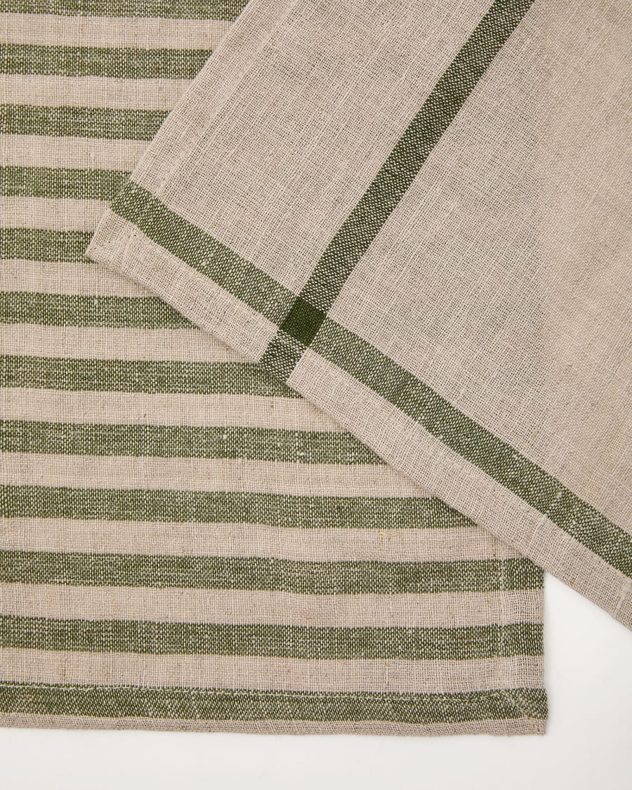 Set Jarne di 2 tovagliette in lino beige e verde 35 x 50 cm  16,50 €