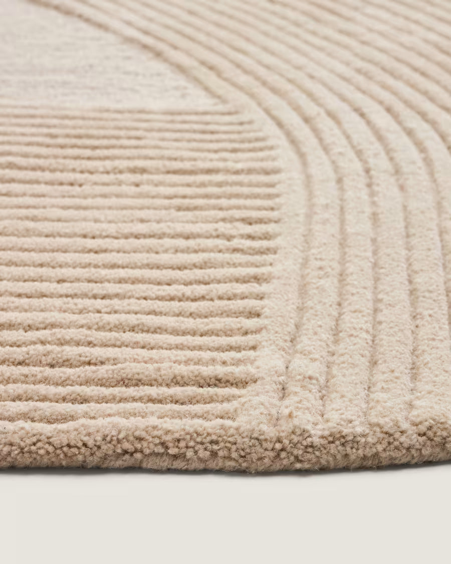 Tappeto Domm di lana beige Ø 200 cm
