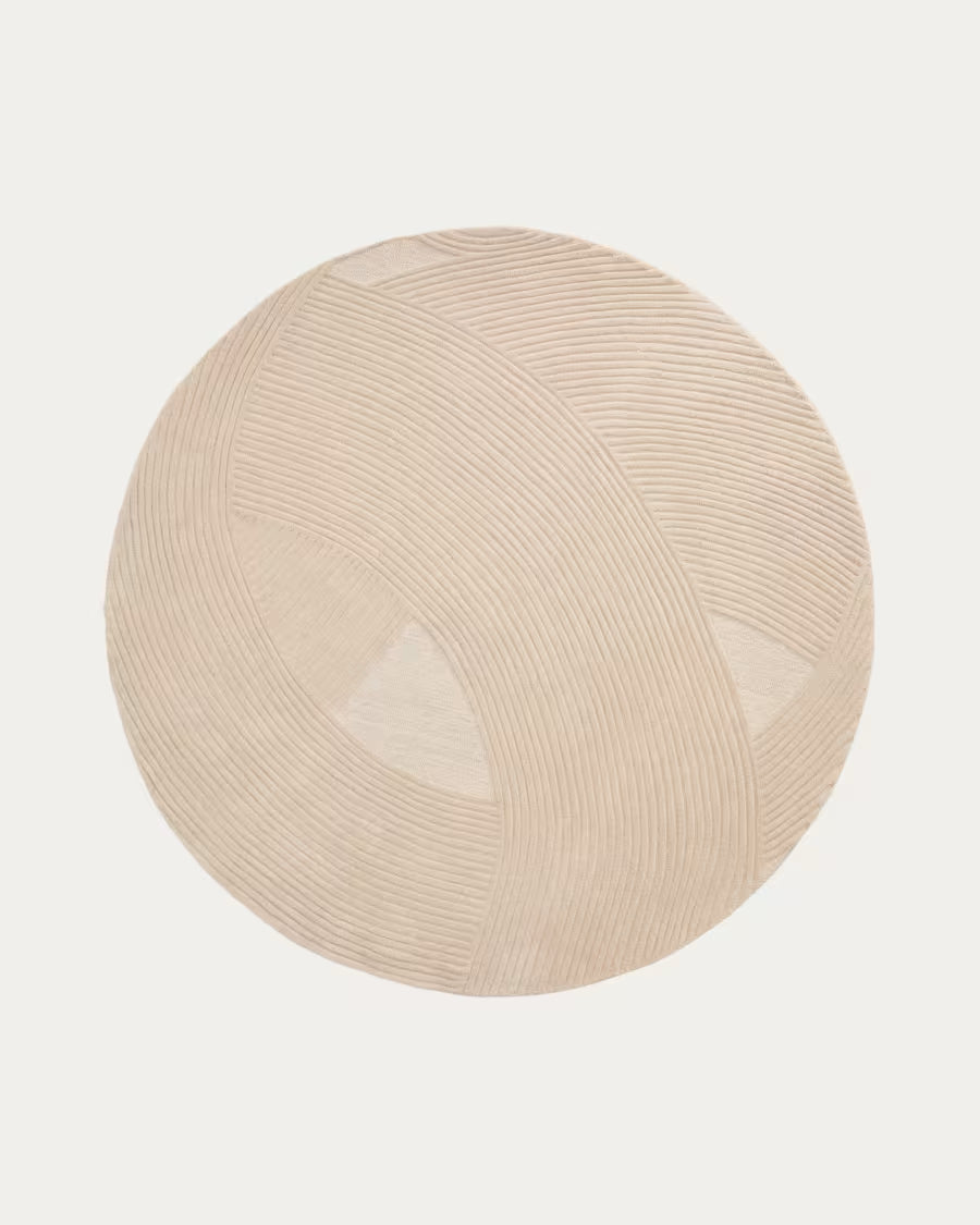Tappeto Domm di lana beige Ø 200 cm