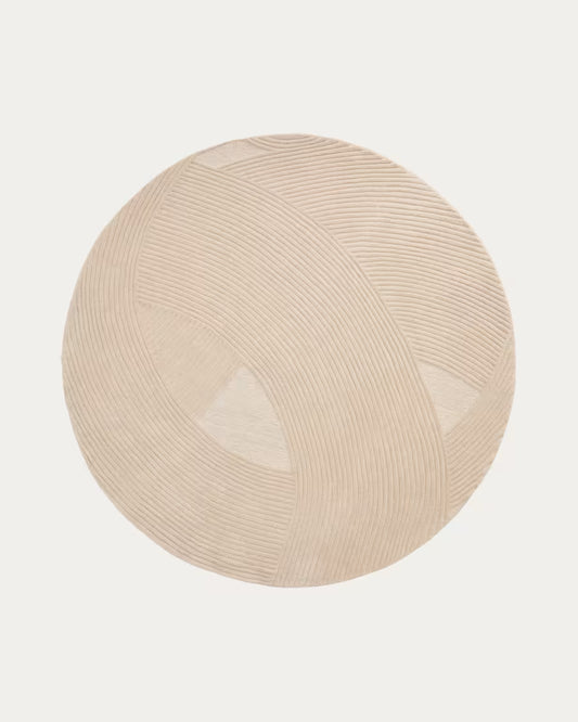 Tappeto Domm di lana beige Ø 200 cm