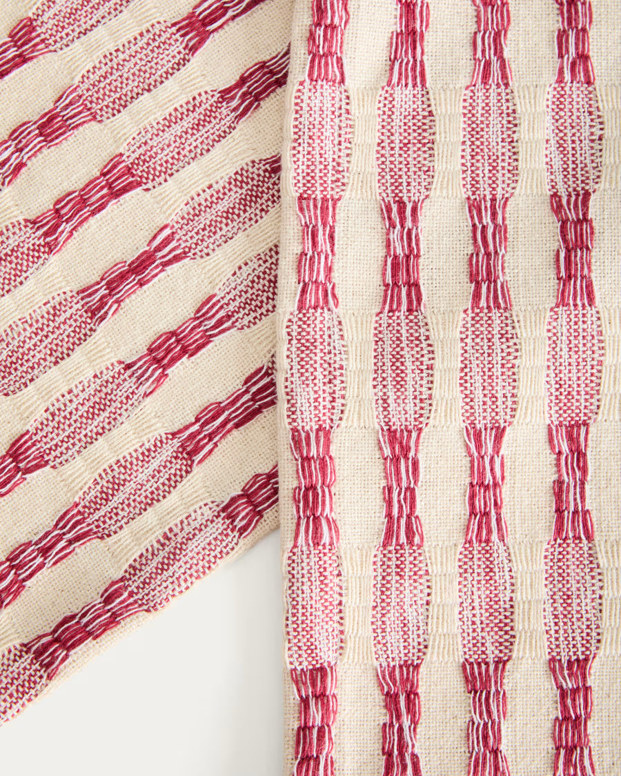 Set di 2 tovagliette Coren 100% cotone jacquard rosso a contrasto 35 x 50 cm