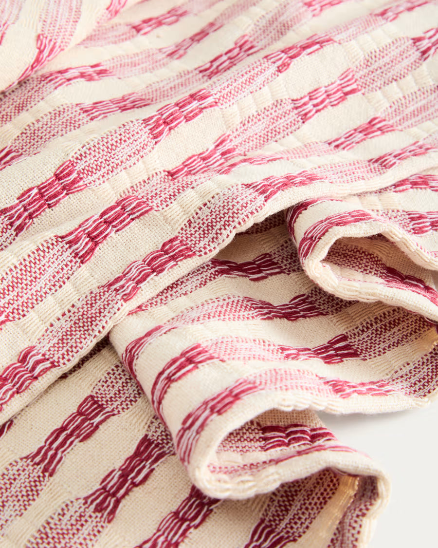 Set di 2 tovagliette Coren 100% cotone jacquard rosso a contrasto 35 x 50 cm