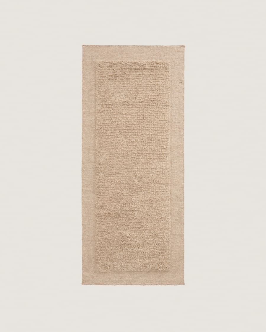 Passatoia Marely in lana beige 200 x 80 cm