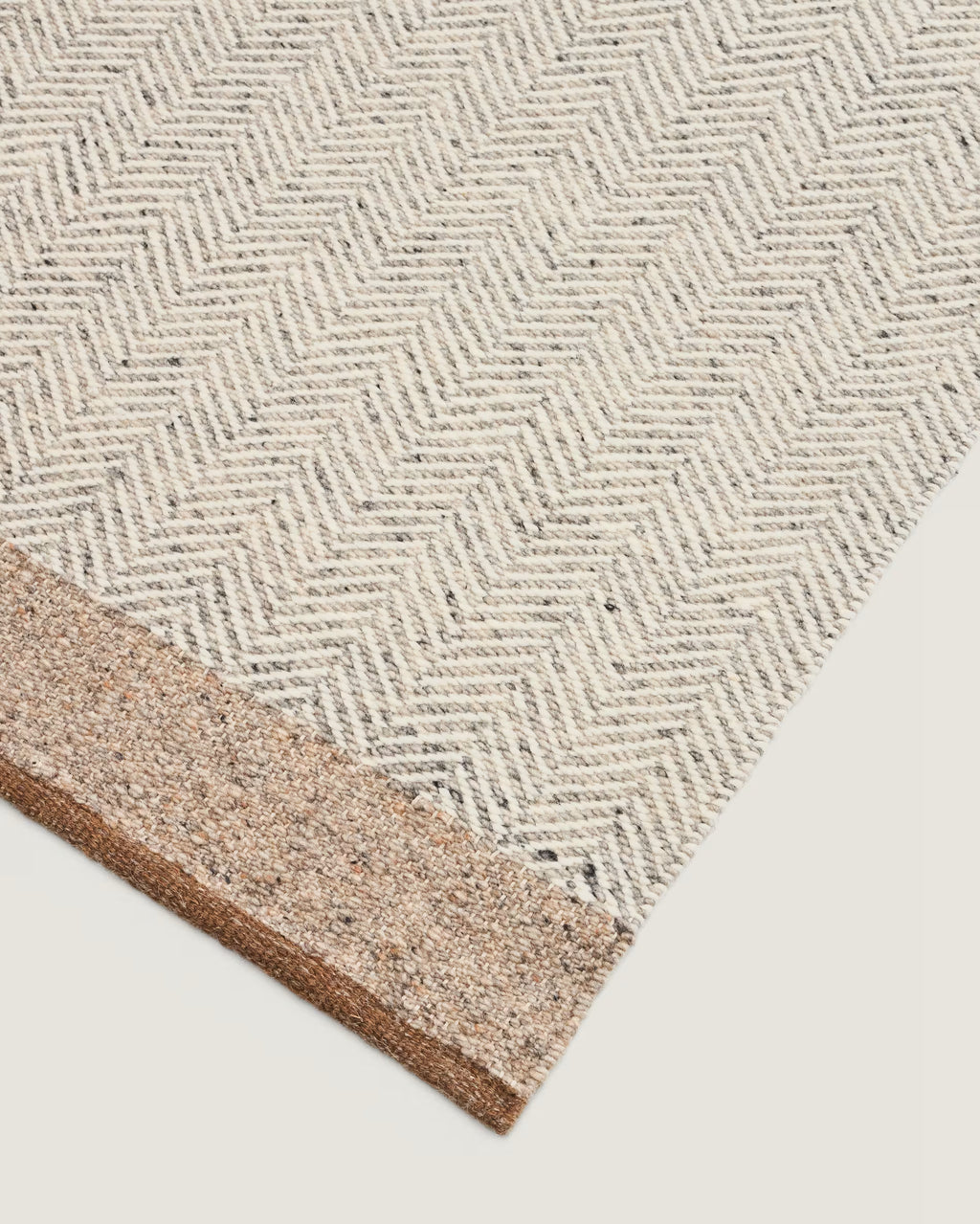 Passatoia Nifelia in lana jacquard beige 200 x 80 cm