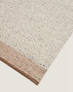 Passatoia Nifelia in lana jacquard beige 200 x 80 cm