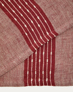 Set Calena di 2 tovagliette in jacquard di lino con riga centrale rossa 35 x 50 cm