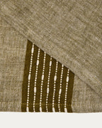Set Calena di 2 tovagliette in jacquard di lino con riga centrale verde 35 x 50 cm