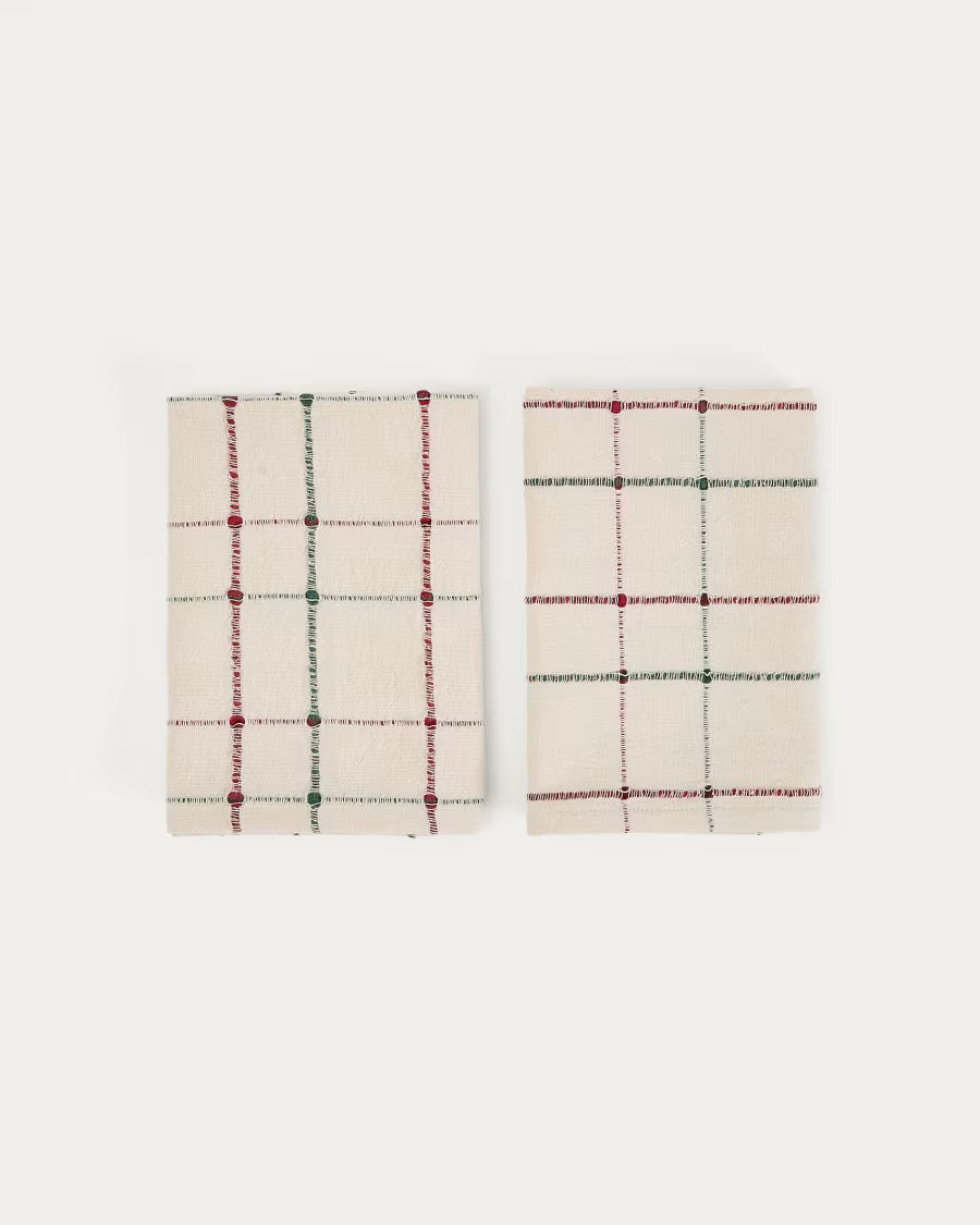 Set di 2 tovaglioli Aldelie 100% cotone jacquard multicolore