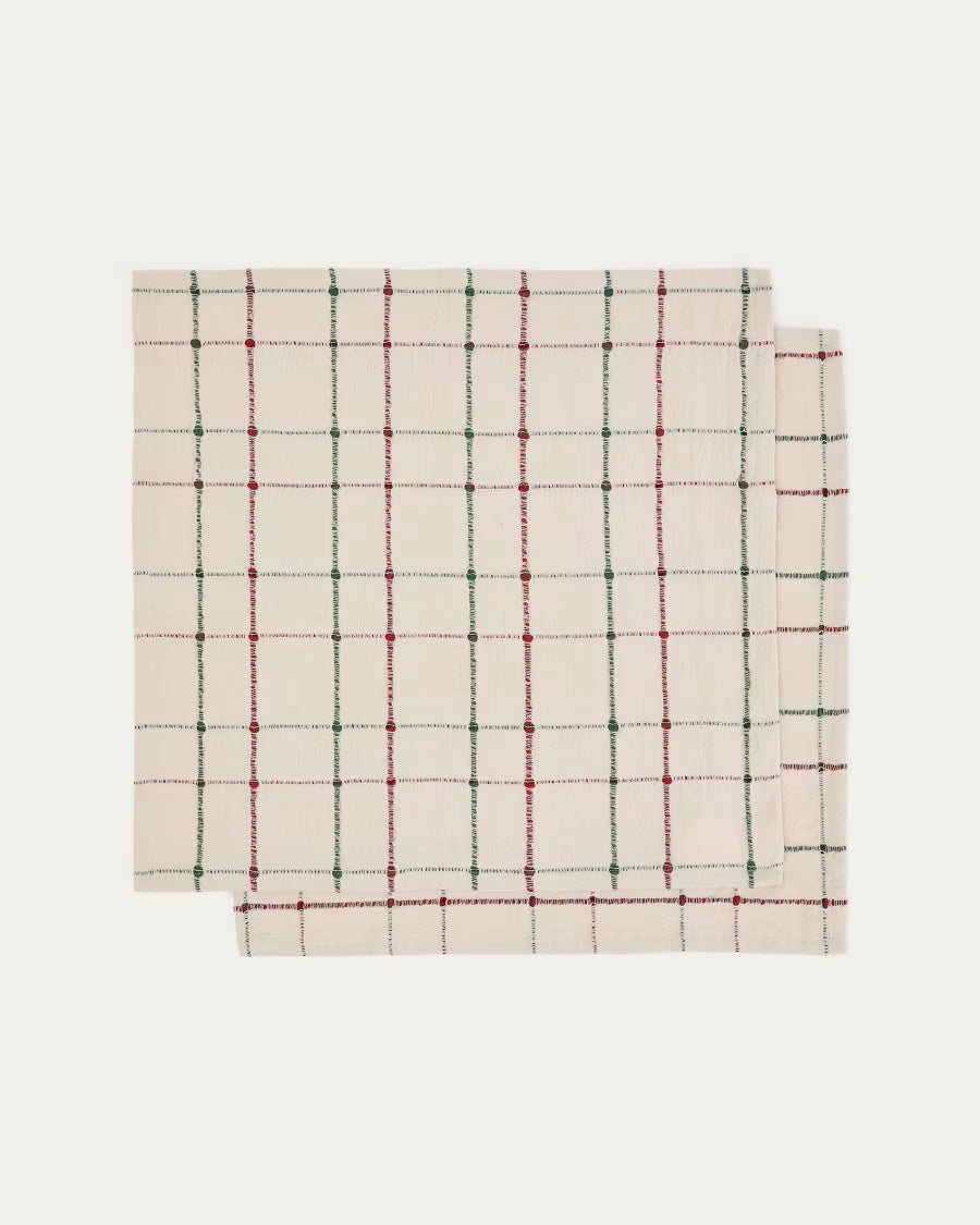 Set di 2 tovaglioli Aldelie 100% cotone jacquard multicolore