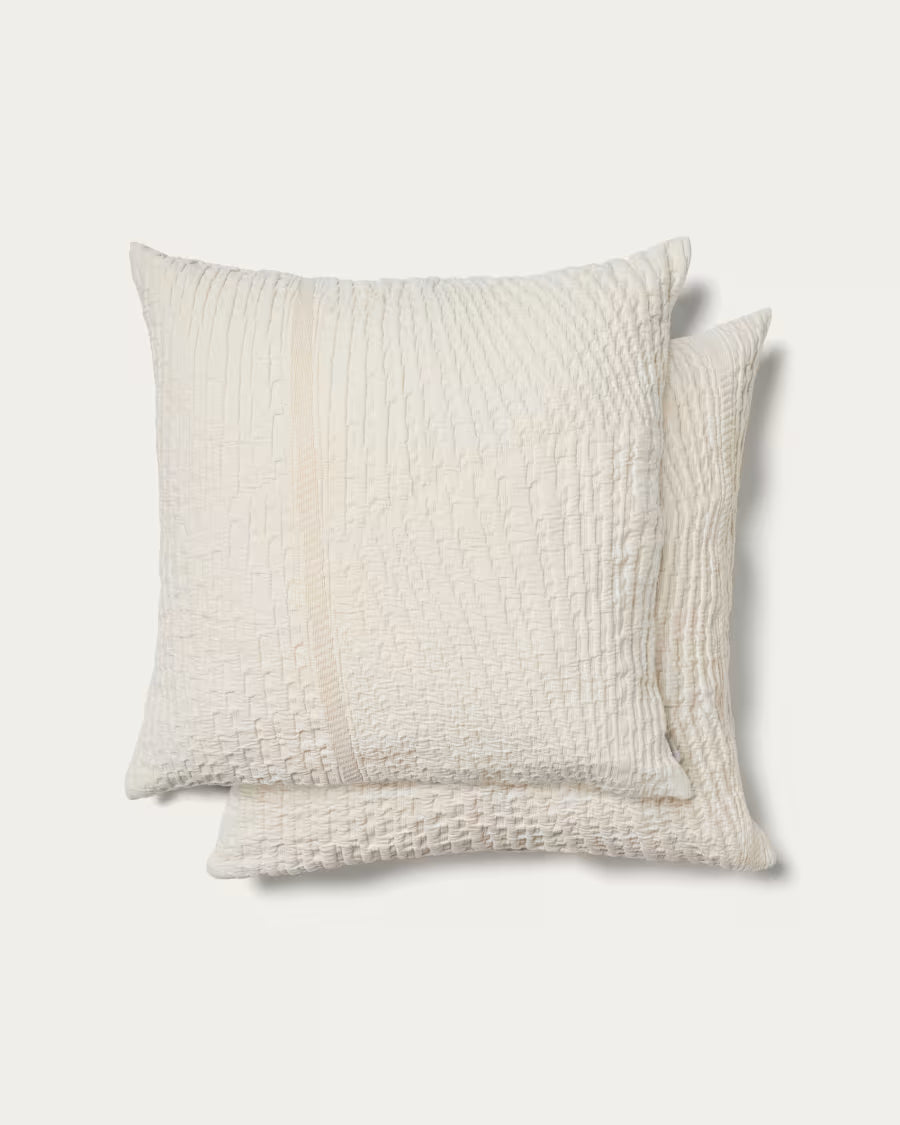 Set Raylo di 2 fodere per cuscino 100% cotone con struttura e righe 50 x 50 cm