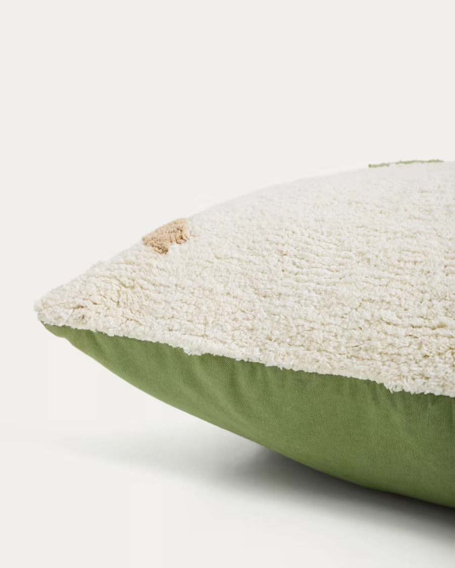 Fodera per cuscino da pavimento Epifania in 100% cotone bianco con pois multicolore