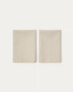 Set di 2 tovaglioli Aldine in cotone e lino color grigio pietra