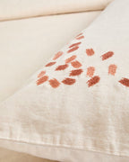 Set Virelda con copripiumino e federa in cotone e lino beige con ricamo, per letto da 90 cm