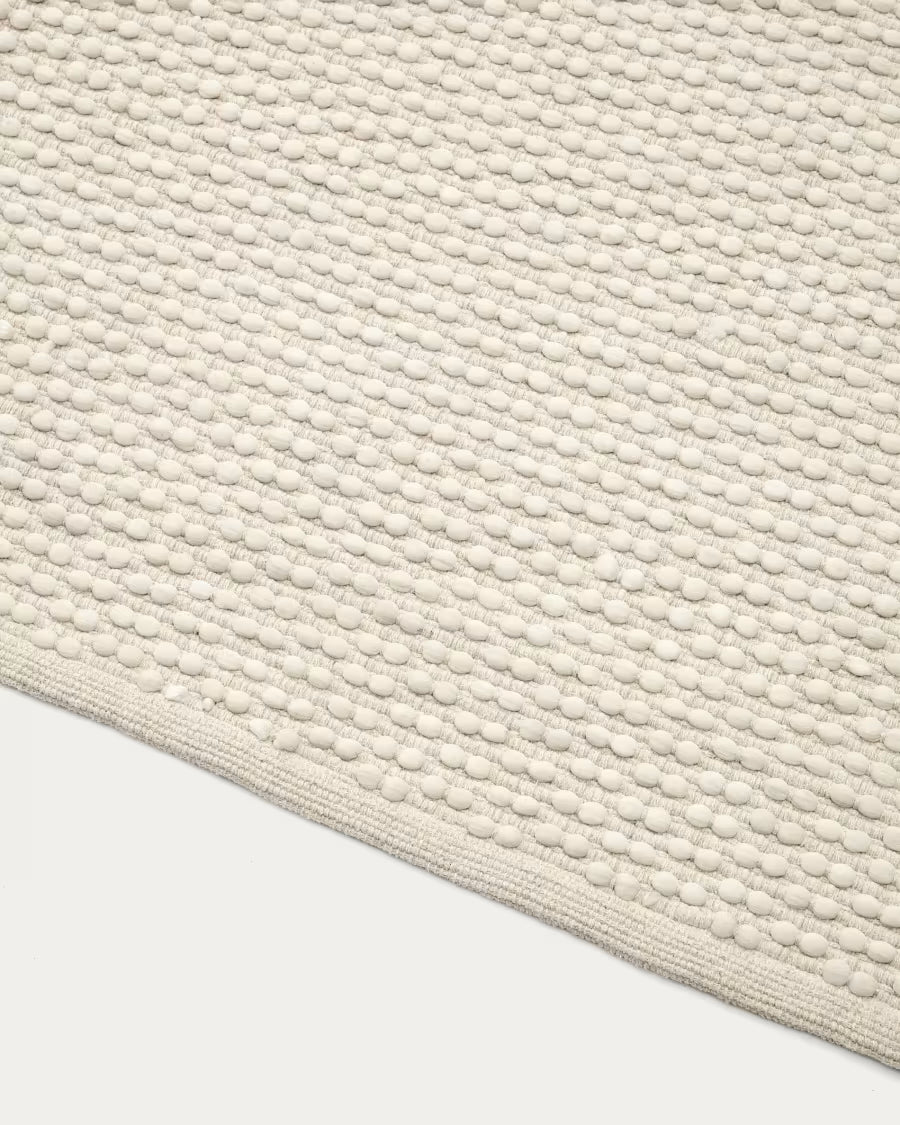 Passatoia Mascarell in cotone e poliestere bianco 70 x 140 cm