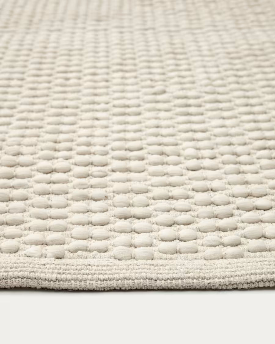 Passatoia Mascarell in cotone e poliestere bianco 70 x 140 cm