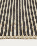 Tappeto Satanca in fibre sintetiche a righe beige e nere 160 x 230 cm