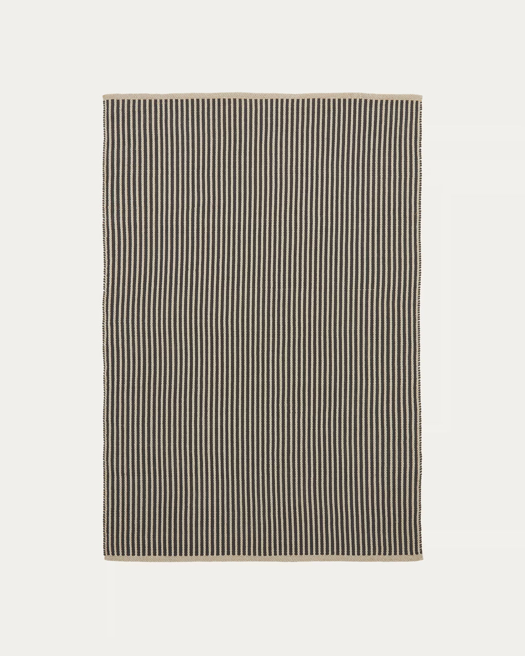 Tappeto Satanca in fibre sintetiche a righe beige e nere 160 x 230 cm