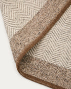 Tappeto Nifelia jacquard in lana beige 200 x 300 cm