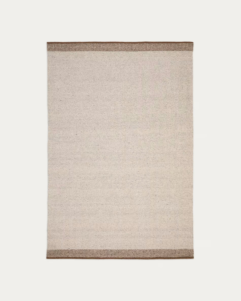 Tappeto Nifelia jacquard in lana beige 160 x 230 cm