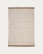 Tappeto Nifelia jacquard in lana beige 160 x 230 cm