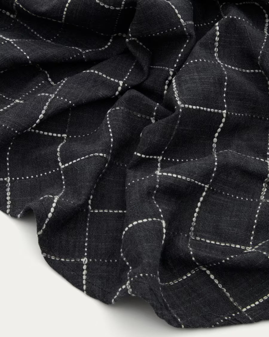 Tovaglia rotonda Ersen 100% cotone nero Ø170 cm