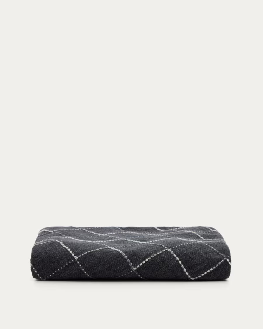 Tovaglia rotonda Ersen 100% cotone nero Ø170 cm