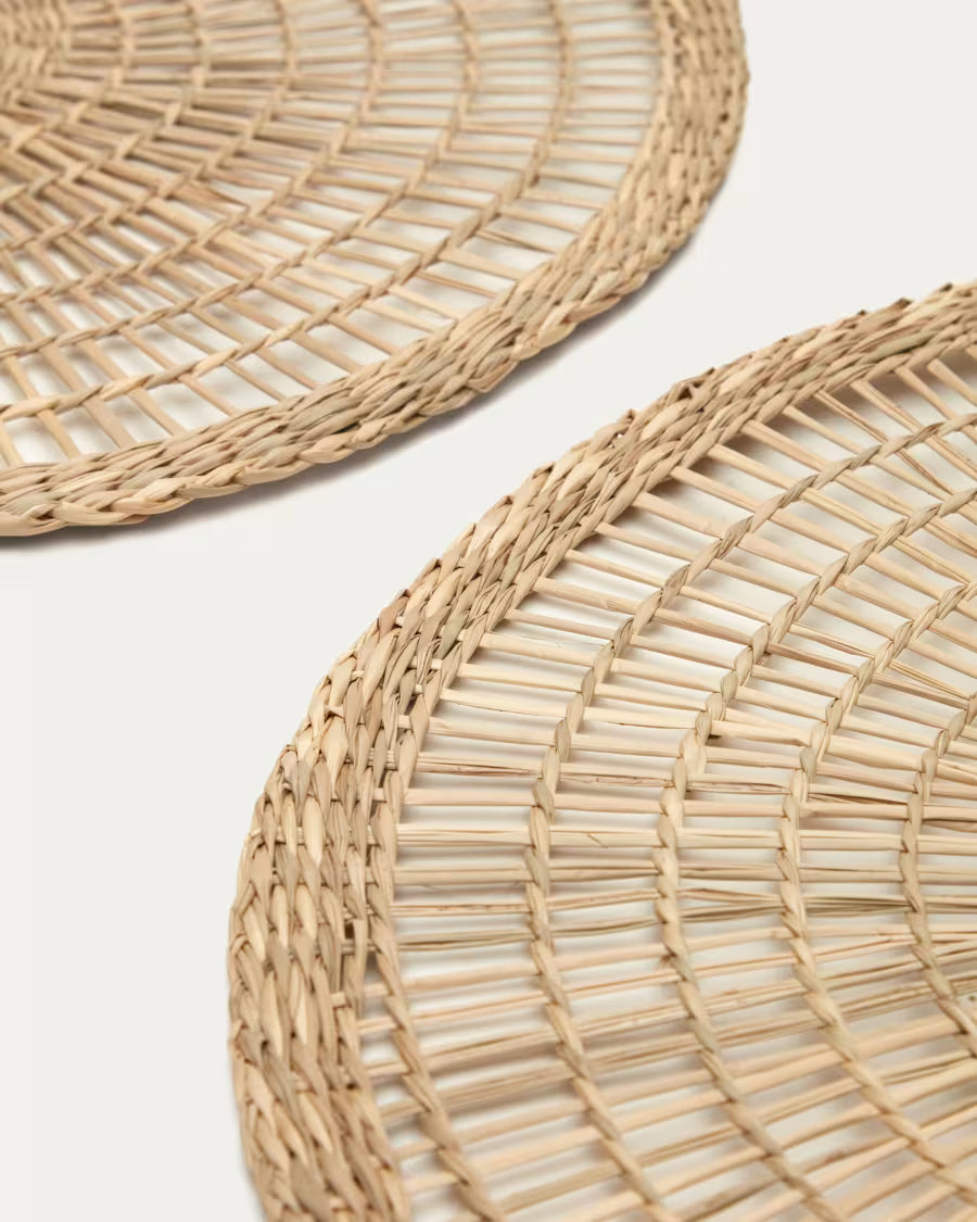 Set rotondo Palau di 2 tovagliette in fibre naturali 38 x 38 cm