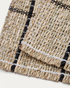 Set Uya da 2 tovagliette all’americana in fibre naturali con finitura naturale e nera 33,5 x 49 cm