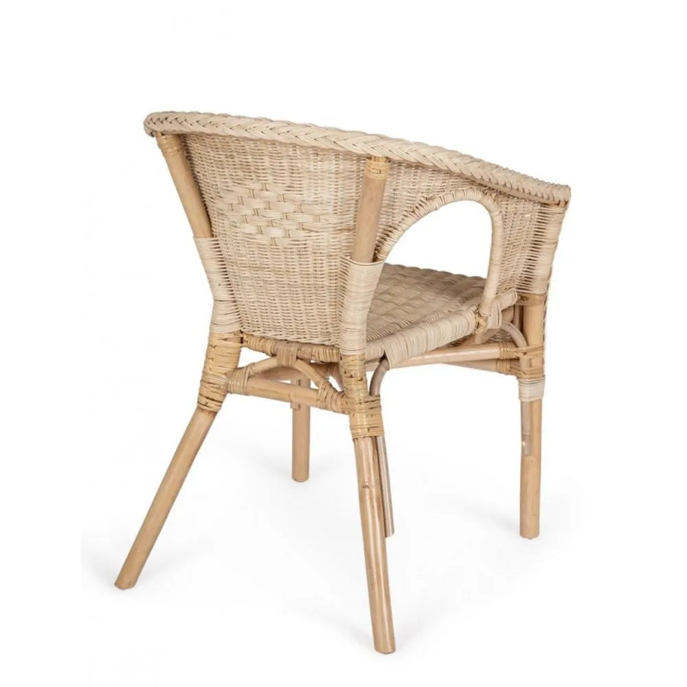 Set di 4 poltrone ALLISS in rattan naturale, impilabile