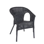 Set di 4 poltrone ALLISS in rattan Nero, impilabile