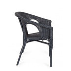 Set di 4 poltrone ALLISS in rattan Nero, impilabile