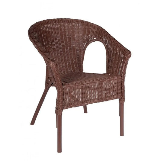 Set di 4 poltrone ALLISS in rattan Rosso, impilabile