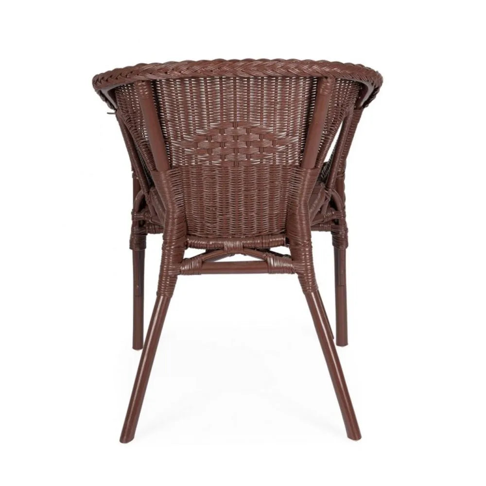 Set di 4 poltrone ALLISS in rattan Rosso, impilabile