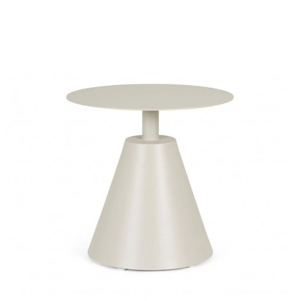 Tavolino rotondo ALOHA in alluminio beige