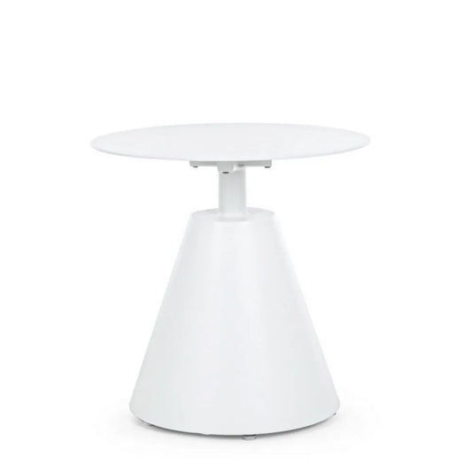 Tavolino rotondo ALOHA in alluminio bianco