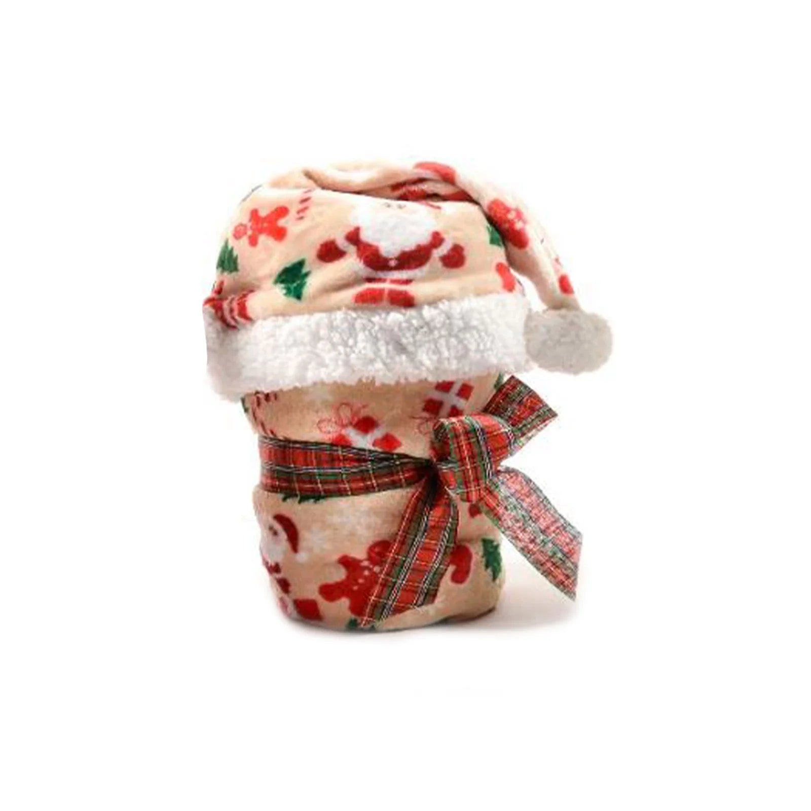 Coperta natalizia con cappello rosa