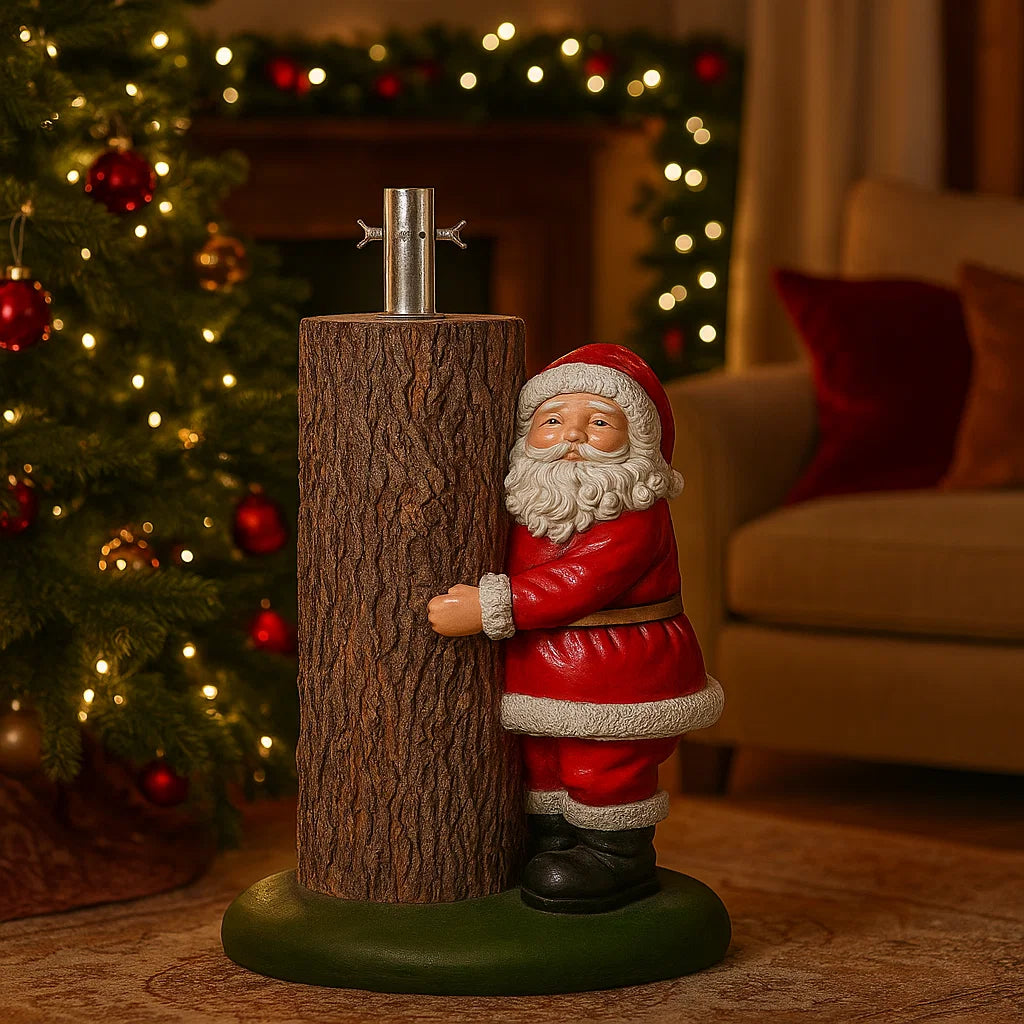 Base per albero SANTA CLAUS in resina con supporto in metallo