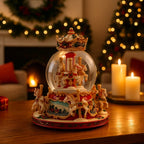 Palla di neve natalizia con giostra Carosello h 19 cm