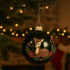 Set da 6 pezzi Palline per albero di Natale in vetro decorato verde e rosso da Ø 8 cm