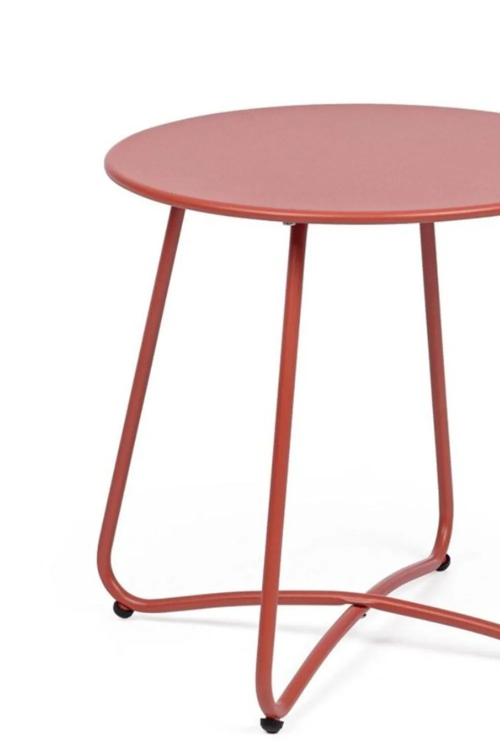Tavolino rotondo AUSTIN in acciaio rosso