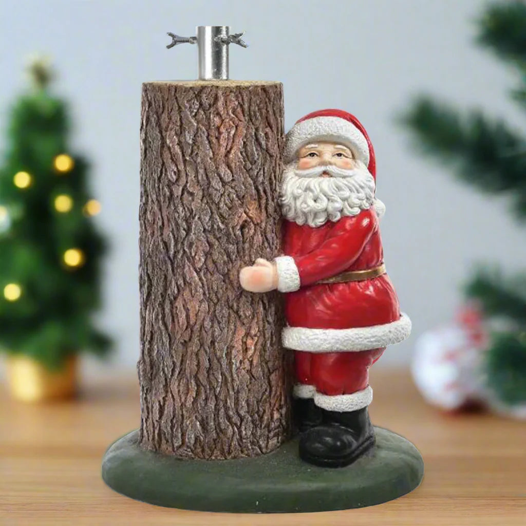 Base per albero SANTA CLAUS in resina con supporto in metallo