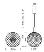 Lampada a sospensione BEAM STICK NUANCE BALLOTON Ø350 Art.2626