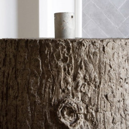 Base effetto tronco " BOSCO" con supporto in metallo 36 CM