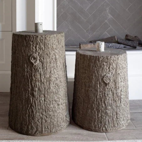 Base effetto tronco " BOSCO" con supporto in metallo 45 CM