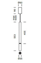 Lampada a sospensione BEAM STICK GLASS H400 Art. 4618