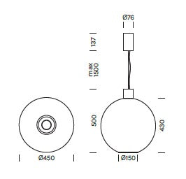 Lampada a sospensione BEAM STICK NUANCE Ø450 Art.4686