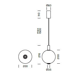 Lampada a sospensione BEAM STICK NUANCE Ø200 Art.4692