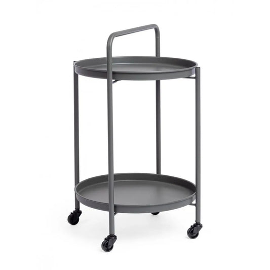 Carrello pieghevole AUSTIN in acciaio antracite, con vassoio