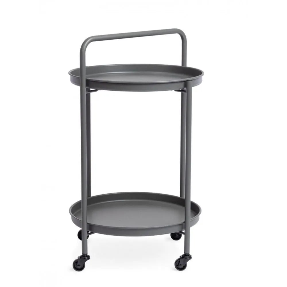 Carrello pieghevole AUSTIN in acciaio antracite, con vassoio