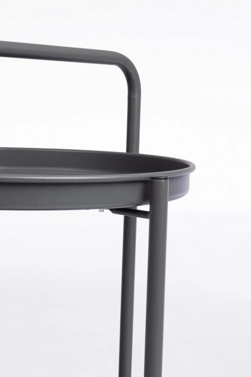 Carrello pieghevole AUSTIN in acciaio antracite, con vassoio